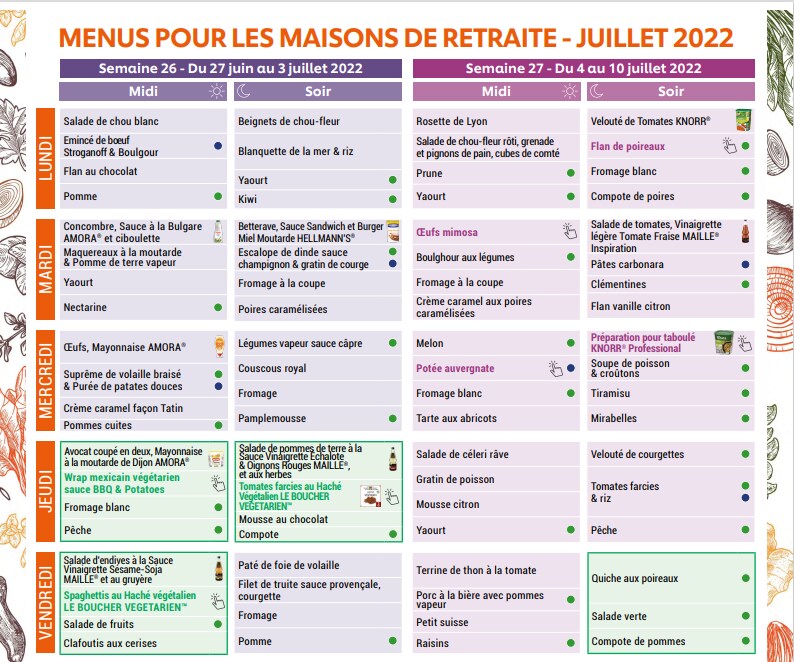 Téléchargez notre plan de menus Téléchargez notre plan de menus